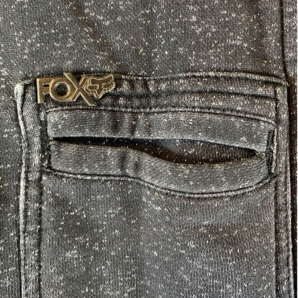 Fox Racing Button Up Hooded Sweatshirt Womens L Charcoal Grey Sport Distressed - Picture 5 of 12